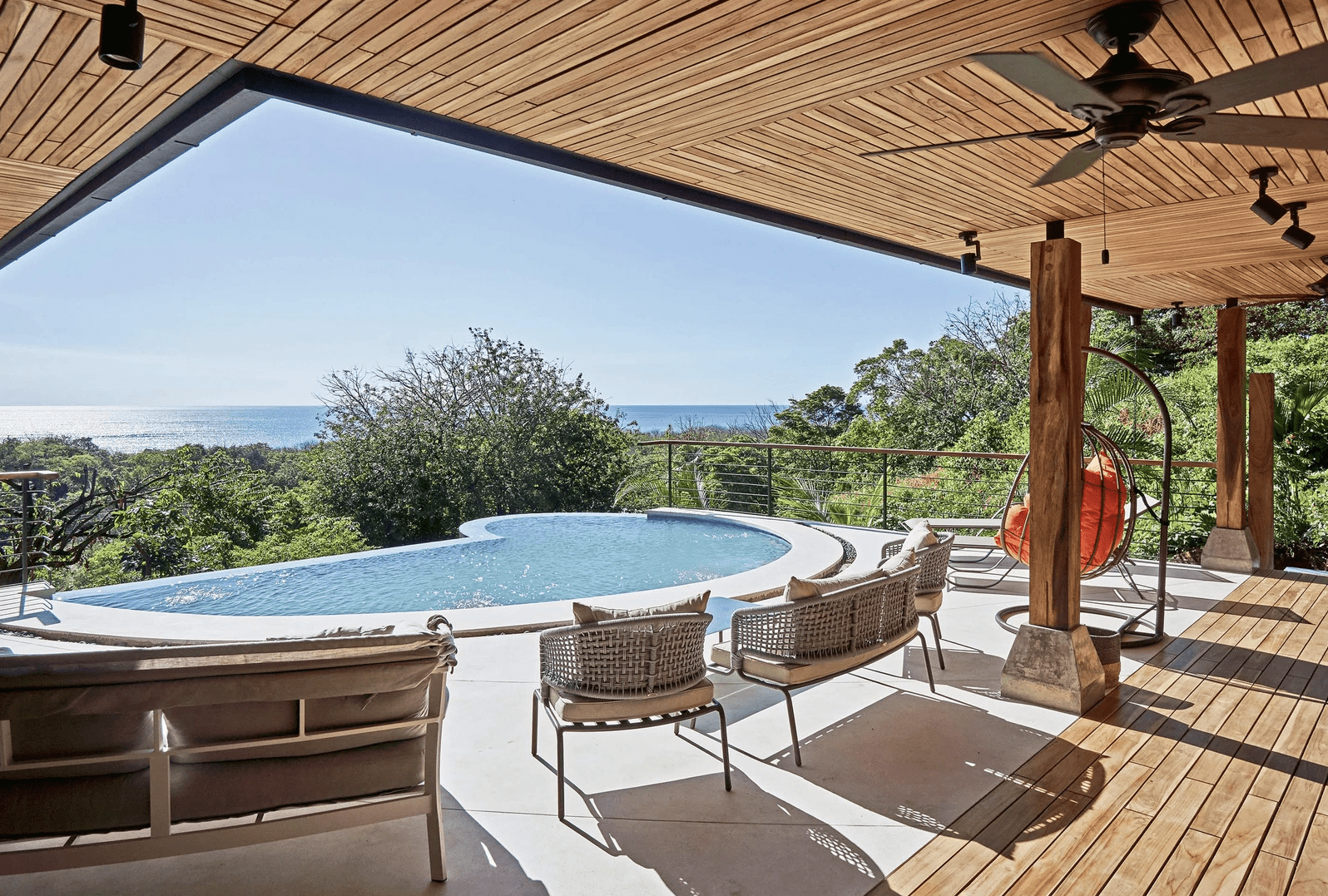 Villa Harmony: Luxurious 3-bedroom villa with modern architecture, private Fibonacci infinity pool, and beautifully designed interiors in Costa Rica.